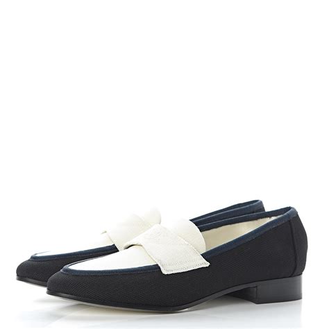 chanel canvas loafers